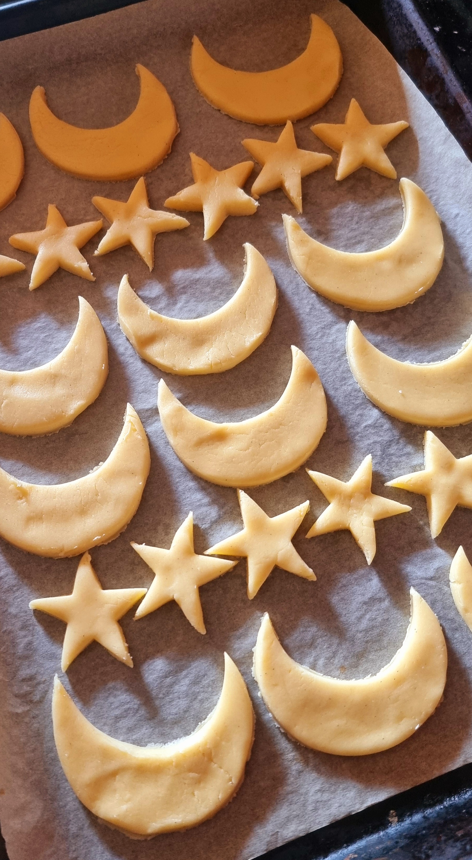 Moon and star cookies